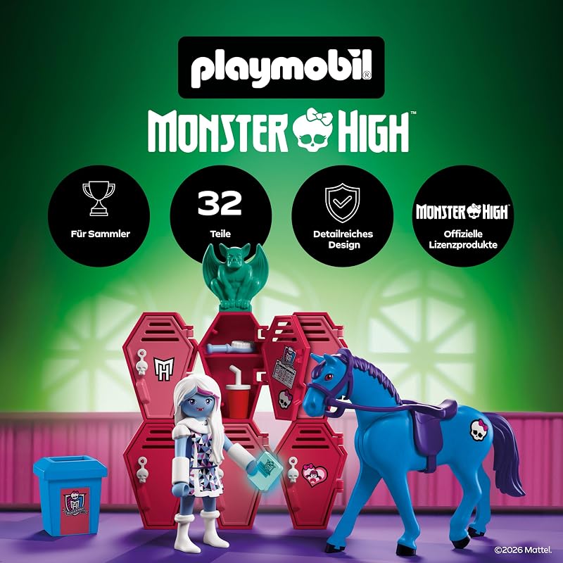 | Monster High™ | Abbey bei den Spinden | Schulflur‑Szene mit Abbey Bominable, Nightmare, Glow‑Buch & Spinden | Für Fans ab 5 Jahren | 72146 — Foto 2 von 5