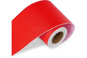 LaCheery 3in x 50ft Red Wall Border Wallpaper Peel and Stick Border Trim for Walls Solid Red Trim Tape Decorative Wall Stickers for Girls Bedroom Kitchen Bathroom Wall Decor Removable Paper DIY Crafts