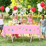 ELECLAND Plastic Table Covers 4pcs 137 x 274 cm Pink Rectangle PEVA view 7