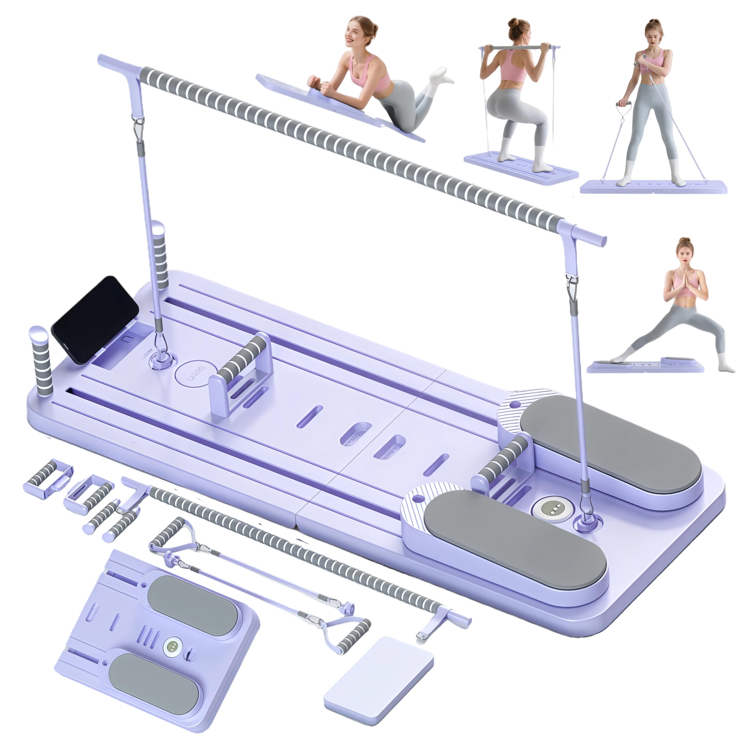 View 1 of (see all images) CroyVine Pilates Board-Pilates Reformer Board,Multi-Purpose Portable Pilates Reformer Machine Home Pilates Kit