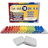 June Gold Kneaded Rubber Erasers, Colored, 18 Pack - Blend, Shade, Smooth, Correct, and Brighten Your Sketches and Drawings