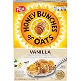 Honey Bunches of Oats Vanilla Breakfast Cereal, 12 oz Box | Crispy Flakes With Crunchy Granola Bunches, Made With Whole Grains And 10 Essential Vitamins And Minerals