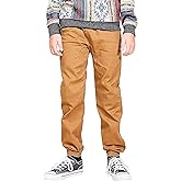 Brooklyn Athletics Boys' Big Twill Jogger Pants Soft Stretch Slim Fit Trousers