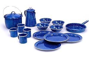 GSI Outdoors Pioneer Pioneer Enamel Camp Set - 15 Pieces (Blue)