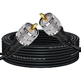 YOTENKO CB Coax Cable 15FT, L200 Coaxial Cable with PL259 Connectors 50 Ohm | (LMR200 Equivalent), Low Loss &amp; Flexible &amp; Durable - 50 Ohm, for CB Ham Radio Antenna HF/VHF