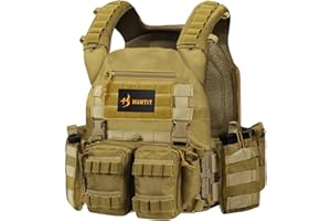 HUNTIT Tactical Vest Adjustable Modular Tactical Weighted Vest Airsoft Vest with Hydration Pouch Quick Release Vest