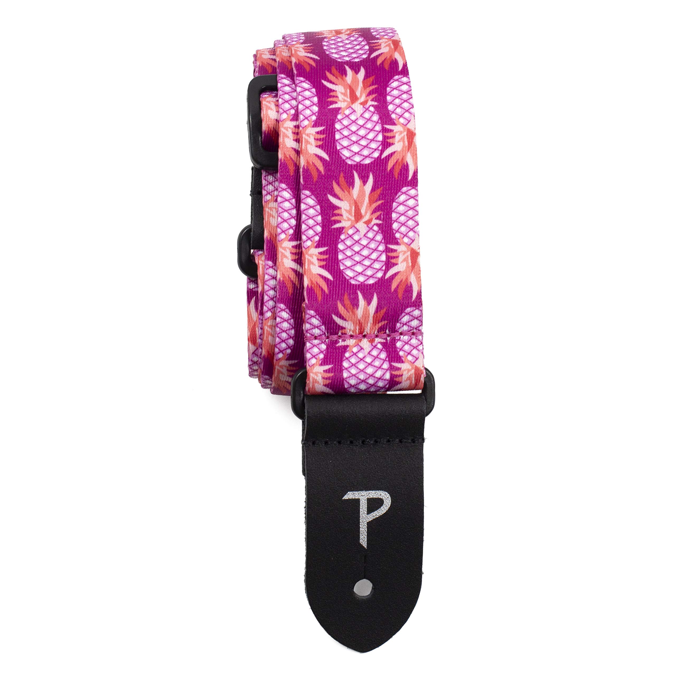 Perri's Leathers FWS15-7128 Nylon Ukulele Strap - 1.5", Purple Pineapples