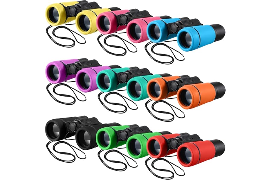 Yunsailing 9 Pack Kids Binoculars, Shockproof Compact Binoculars for Kids, Folding Outdoor Explorer Toy for Bird Watching, Camp, Scavenger Hunt, Classroom Activities, VBS, Party Favor(Colorful)
