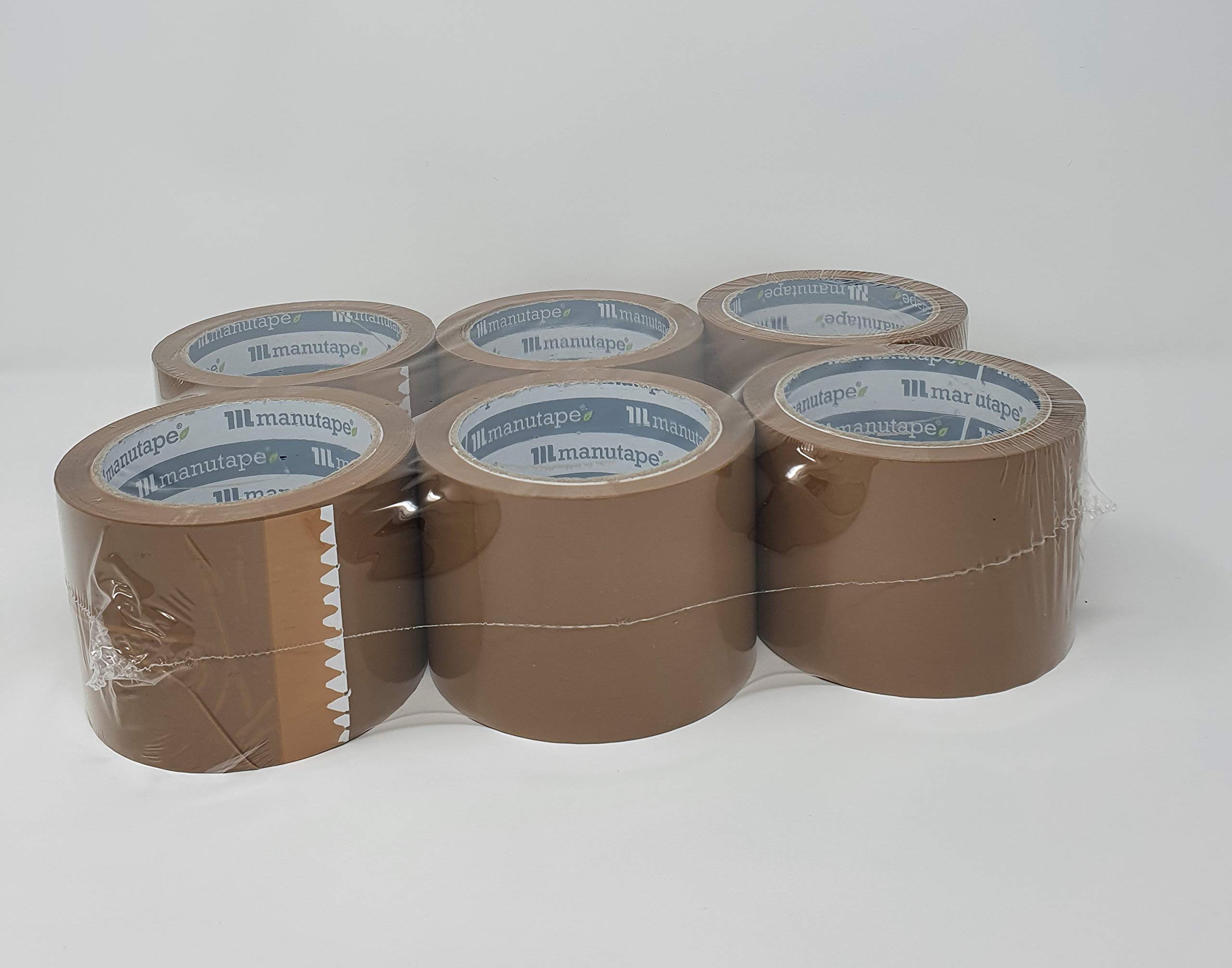 6 Huge Rolls Extra Wide Heavy Duty Brown Packing Tape 75MM x 66M 3'' Large ROLL