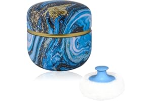 W M G WEMEGA WEMEGA Body Powder Case with Powder Puff Powder Container Tea Box for Baby and Women Powder Puff and Powder Case for Travel (Starry Sky)