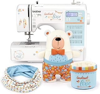 Computer Nähmaschine für Einsteiger & Fortgeschrittene: Brother FS-40 kullaloo Edition, inkl. Nähset, Fingerschutz & Stickern