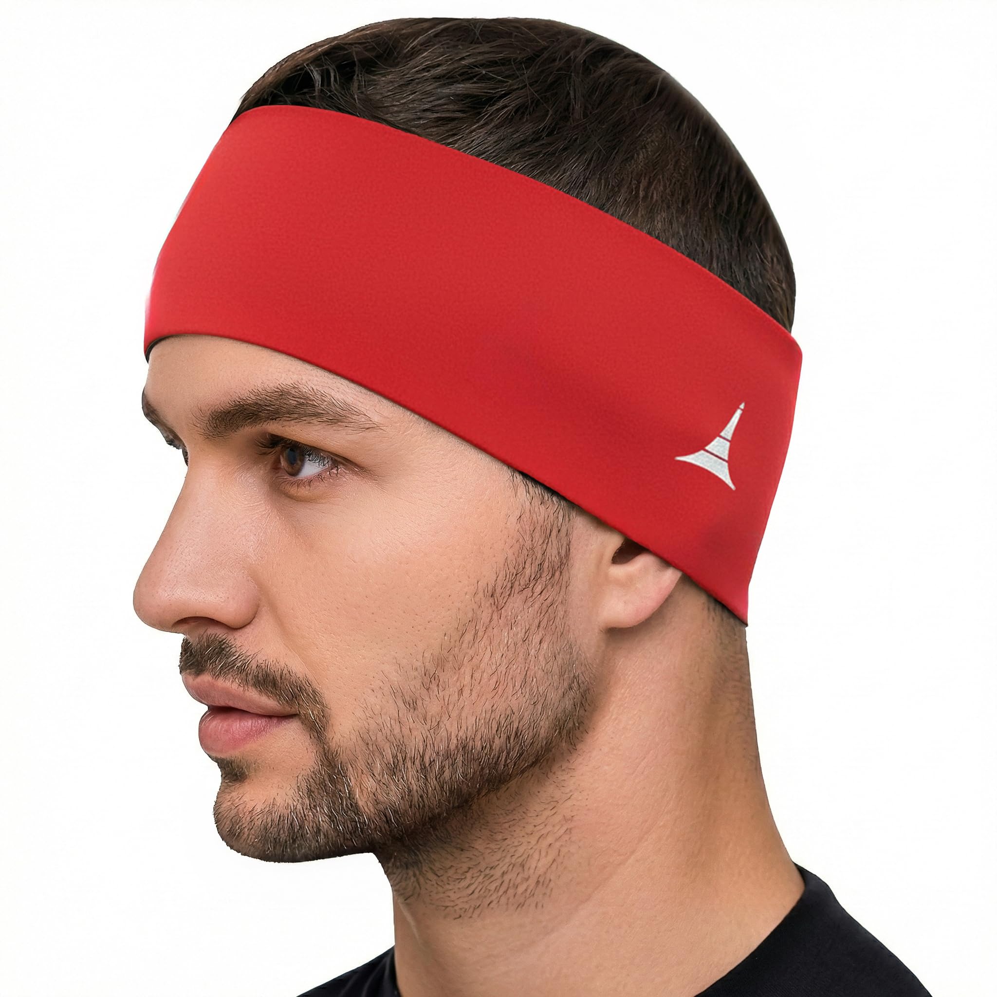 French Fitness Revolution - Stretchy Sports Headband for Men & Women - Guys Sweatband for Running, Cycling, Basketball, Yoga, Fitness - Moisture Wicking Workout Hairband - Made in Europe
