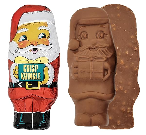 FRUIDLES CHRISTMAS MILK CHOCOLATE, CRISP KRINGLES PARTY BAG FILLERS, INDIVIDUALLY WRAPPED FOILS, KOSHER CERTIFIED DAIRY, NET. WT. 3OZ (85G) (3-PACK)