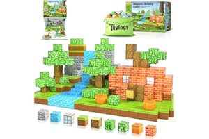 TOYLOGY Magnetic Blocks-Build Mine Magnet World Pumpkin Edition Kids Games Toys for Boys Girls 3+ Years Old Magnetic STEM Construction Toys Ages 4-6 6-8 5-7 for Halloween Birthday Gifts