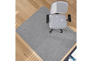 PLACOOT Desk Chair Mat for Hardwood Floor & Tile Floor 55"x35" Office Chair Mat for Rolling Chairs Corduroy Material -100% Non-Slip Backing -Washable Floor Mat for Office/Home Roll Packaging