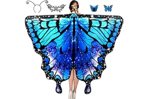 ERDOGLY Butterfly Costume for Women, Halloween Costumes Adult Butterfly Wings, Plus Size Womens Butterfly Cape Fairy Wings