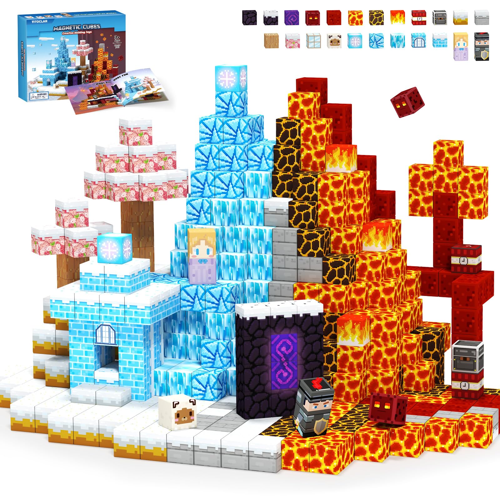 Magnetic Blocks, Magnetic Tiles Building Blocks, Easter Gifts for Kids,Magnet Cubes Kids Toys, Creative Travel Toys for 3-5 4-6 5-7 6-8 Year Old Boys Girls, Christmas Birthday Gifts for Children Image