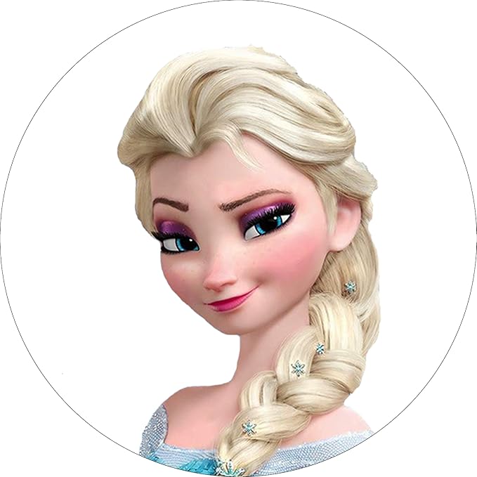 Frozen Elsa Cake Topper Edible Icing Round (Other) Amazon.co.uk