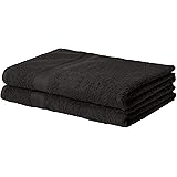 Amazon Basics Fade-Resistant Cotton Bath Sheet - 2-Pack, Black