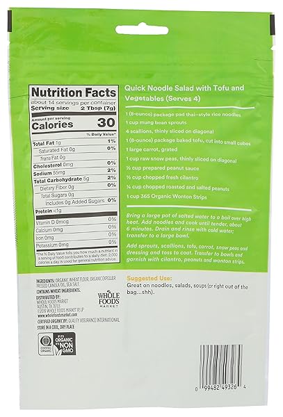 365 BY WHOLE FOODS MARKET, ORGANIC WONTON STRIPS, 3.5 OZ