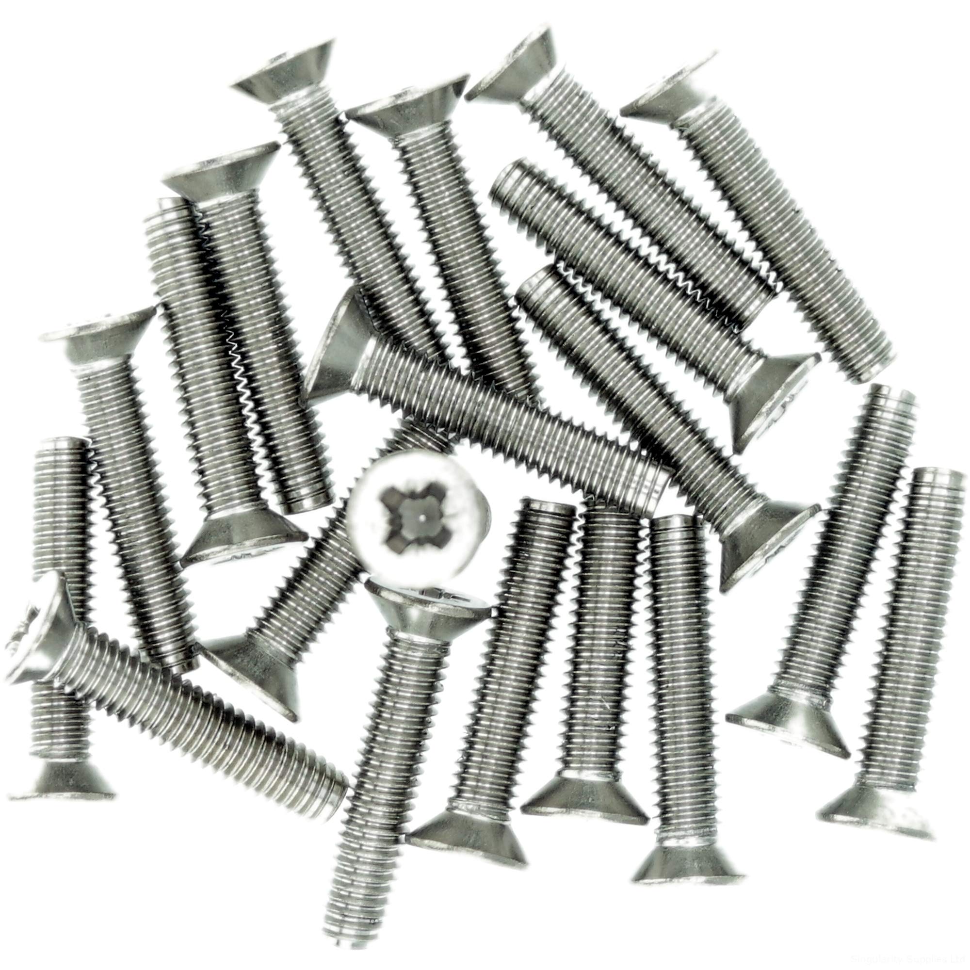 M3 (3mm x 6mm) Pozi Countersunk Thread Rolling Screw - Stainless Steel (A2) (Pack of 20) โ image 1
