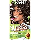 Garnier Hair Color Nutrisse Nourishing Creme, 33 Darkest Golden Brown (Caramel Fudge) Permanent Hair Dye, 1 Count (Packaging May Vary)