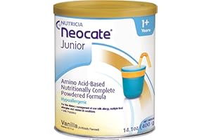 Nutricia Neocate Junior - Hypoallergenic, Dairy-free, Amino Acid-Based Formula for 1+ Years - For Toddlers, Kids & Teens - Powdered Formula- Vanilla - 14.1 oz can (Case of 1)