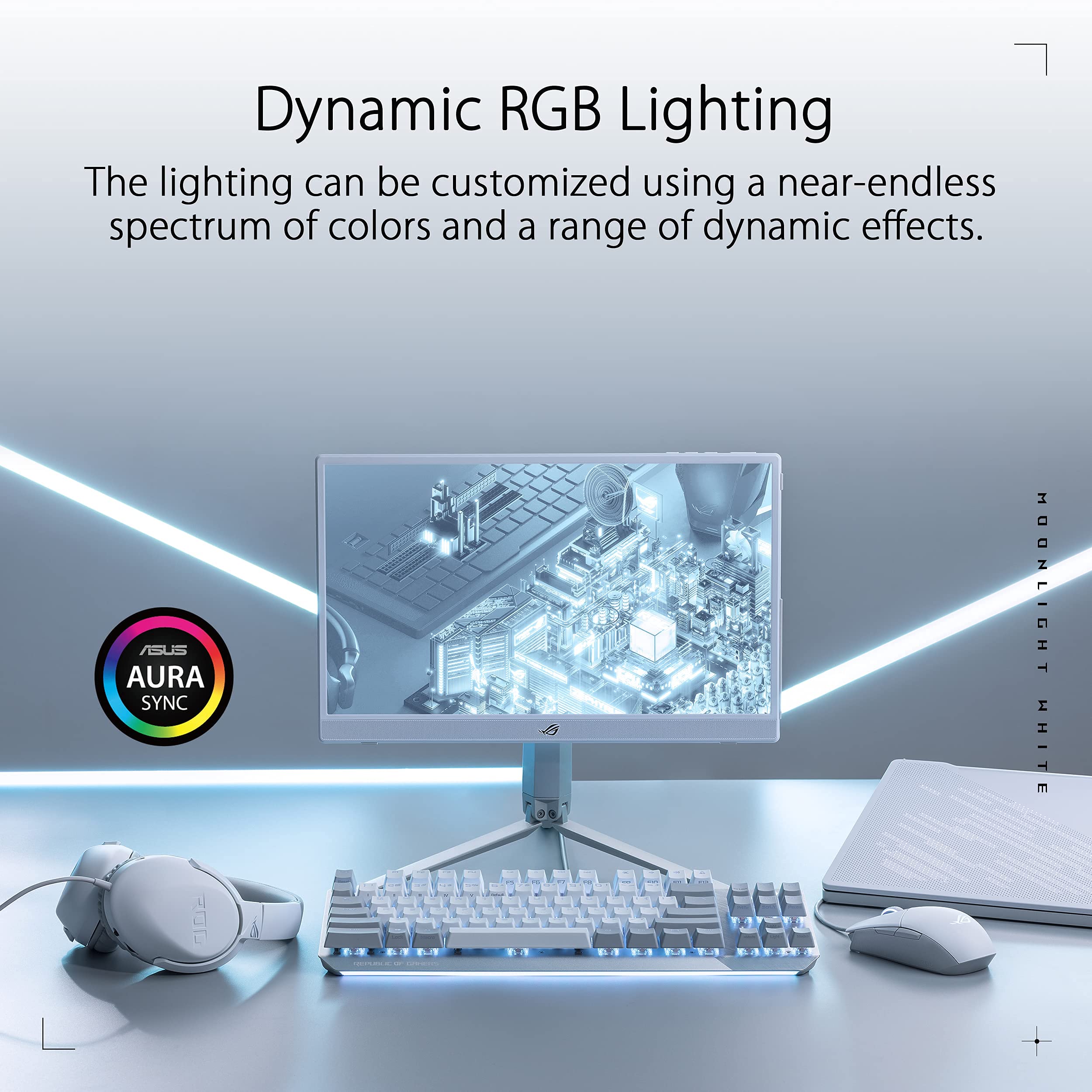 ASUS ROG Strix Impact II Moonlight White Gaming Mouse | Ambidextrous and Lightweight Design, 6200 DPI Optical Sensor, Push-Fit Hot Swappable Switches, Aura Sync RGB Lighting, Minimal Design (Renewed)