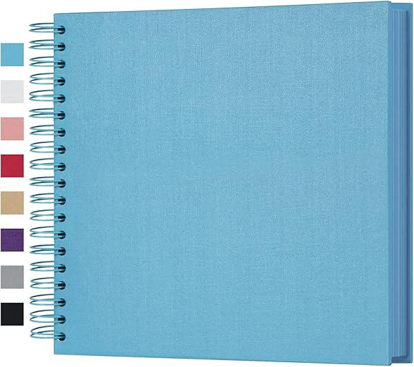 DIY Scrapbook Fotoalbum Hardcover Kraft blanko Seite Hochzeit Jubiläum Fotoalbum Familie Scrapbook 10 Inch blau