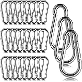 IANFAN 30 Pcs 3" Spring Snap Hook, M8 5/16" Heavy Duty Carabiner Clips Galvanized Steel Quick Link Carabiner Clip 500LBS Holding Capacity Spring Clips for Hammock Swing Gym Outdoor Travel