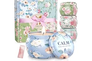 BlissfulOasis Scented Candles Set, 17.6 oz 4 Pack Home Scented Candles, 100-120 Hours Candle Present for Men and Women,Candles for Birthday, Fathers Day Presents