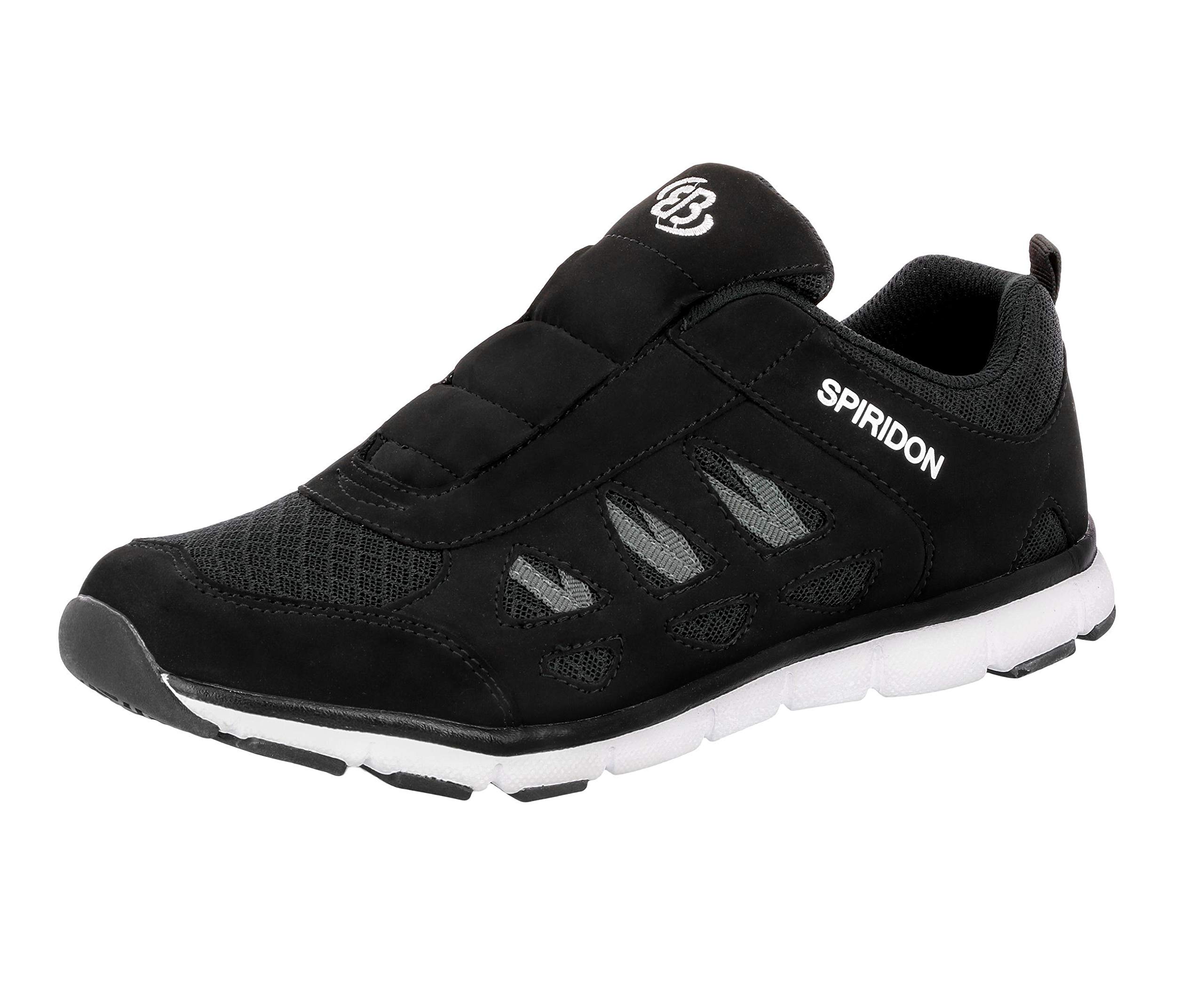 Brütting Men's Spiridon Fit Slip in Trainers, Black White, 3.5 UK