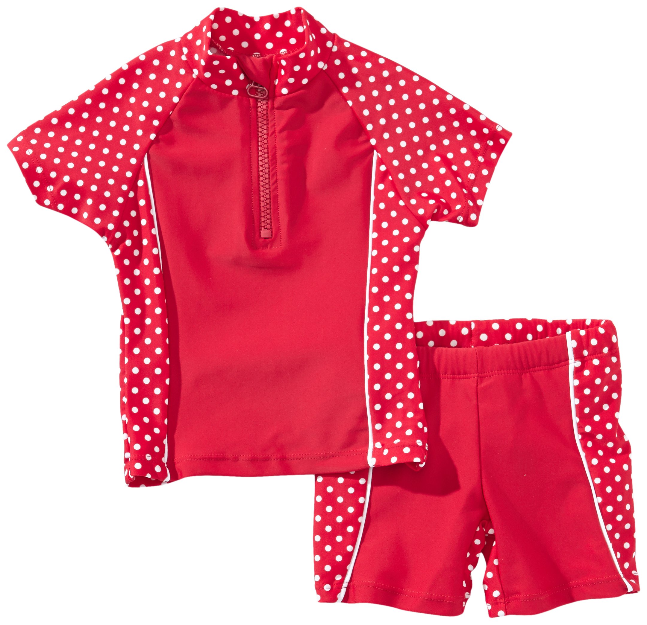 Playshoes Girl's Uv-Schutz Bade-Set Punkte Swimsuit, Red (Original), 3 Years