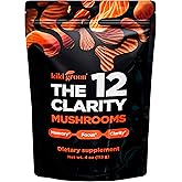 KIKI Green 12 Mushroom Powder 4 oz - Lion's Mane, Cordyceps, Chaga, Reishi, Shiitake, Maitake & More - Vegan, Fruiting Body Mushroom Supplement Powder for Focus, Energy, Immunity
