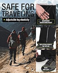 iCreek Men's Packable Rain Pants Waterproof