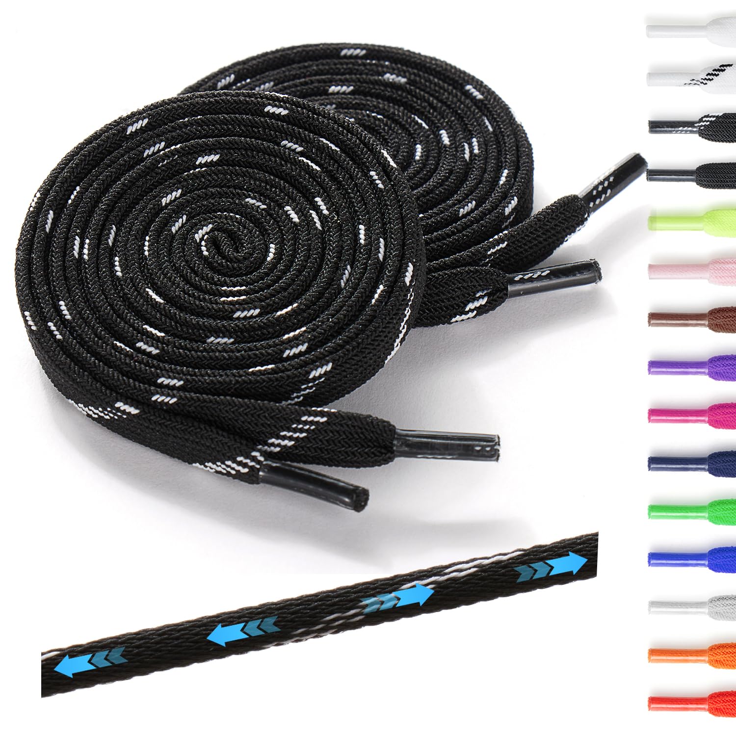 Neo-wows Elastic No Tie Flat Shoelaces for