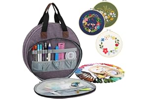 KOKNIT Multifunctional Embroidery Supplies Storage Tote Bag, Large-Capacity Embroidery Project Storage Bag
