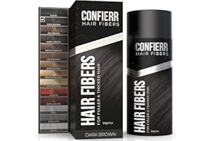CONFIERR Hair Fibers for Men & Women (30 Grams, Dark Brown) - Fill In Fine Hair for Instantly Thicker, Fuller Look