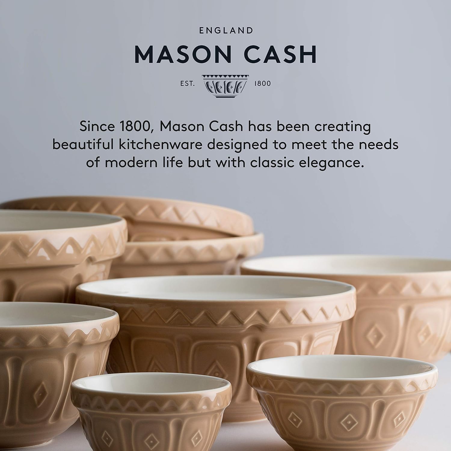 Mason Cash Cane Mixing Bowl Size 9, Biege, 5 litre/32 cm - Image 5