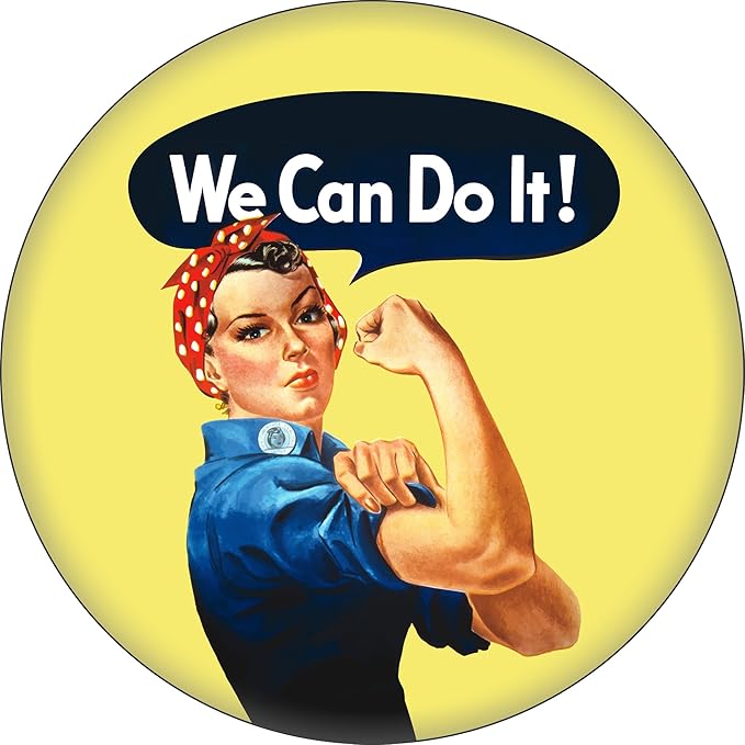 Rosie the Riveter Costume & Outfit Ideas Rosie The Riveter - We Can Do It! - 1.25 Round Button  AT vintagedancer.com