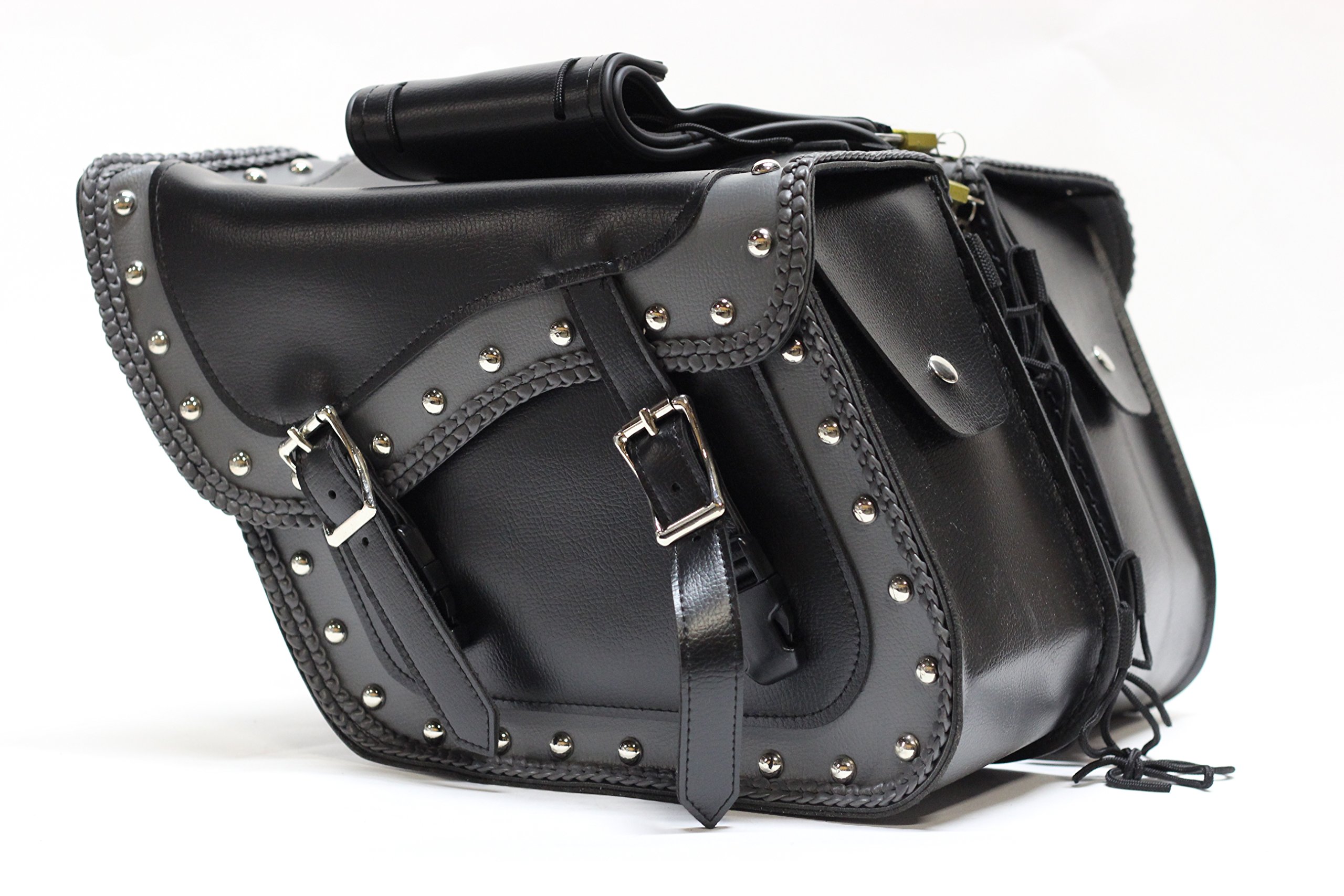 Dream Apparel Universal PVC Motorcycle Saddlebag With UV Protection 100%  Water Resistant SD4059