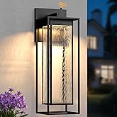 Lawyettle 𝟐𝟖𝐈𝐍𝐂𝐇 Giant LED Porch Lights Outdoor, Black Dusk to Dawn Outdoor Lighting, Waterproof Exterior Wall Mount La