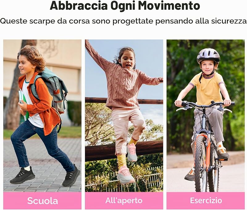 Sneakers Bambini Sportive,Blu Scuro/Nero,30