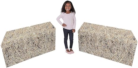 Amazon Com Fun Express Flat Hay Bale Stand Ups For Christmas