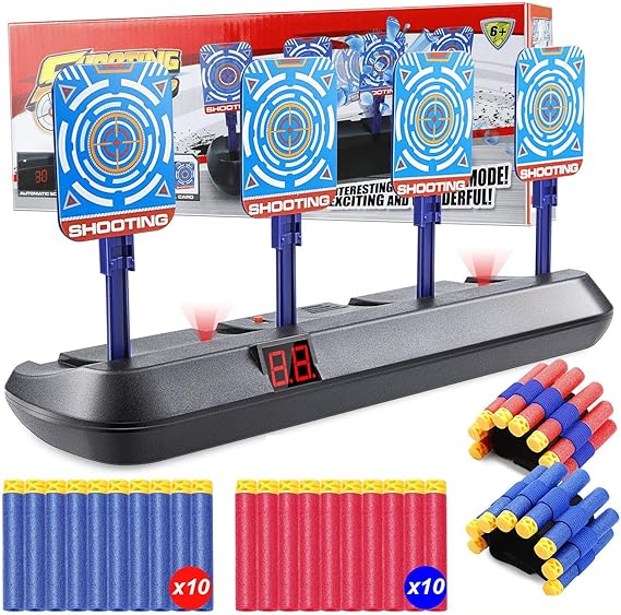 Nerf Target, Electric Digital Target for Nerf Guns, with 20 Pcs Nerf