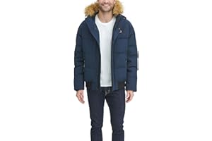 Tommy Hilfiger mens Arctic Cloth Quilted Snorkel Bomber JacketParka