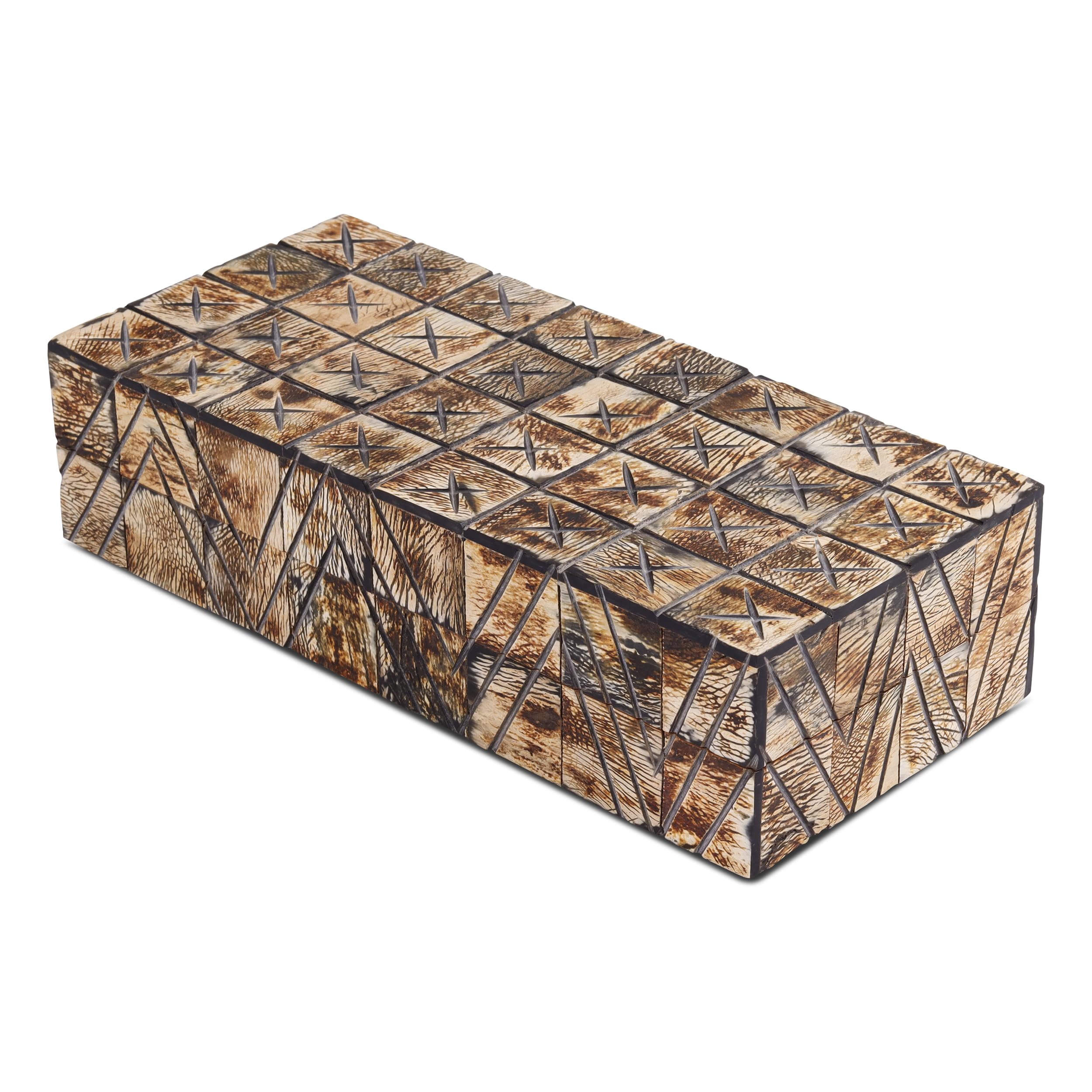 Handicrafts Home Decorative Storage Box with Lid for Home, Coffee Table & Bookshelf, Keepsake & Memory Organizer, Remote Holder, Trinket Box, Boho & Vintage Accent Decor, KEPT PARADOX, 10X4.5X2.5