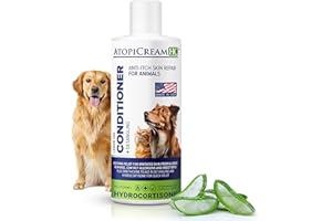 VETRIMAX AtopiCream HC Leave-In 1% Hydrocortisone Conditioner Moisturizer for Dogs with Dry, Itchy Skin and Allergies, Pet Itch Relief, 8 oz