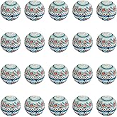 HUAAPLEVLA 20 Pcs 15mm Silicone Beads for Keychain Making Printed Silicone Beads Round Focal Beads for Pens Bracelets Necklace DIY Crafts Jewelry Making(Diamond Pattern)