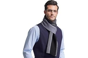 RIONA Men's 100 Australian Merino Wool Scarf Knitted Soft Warm Neckwear